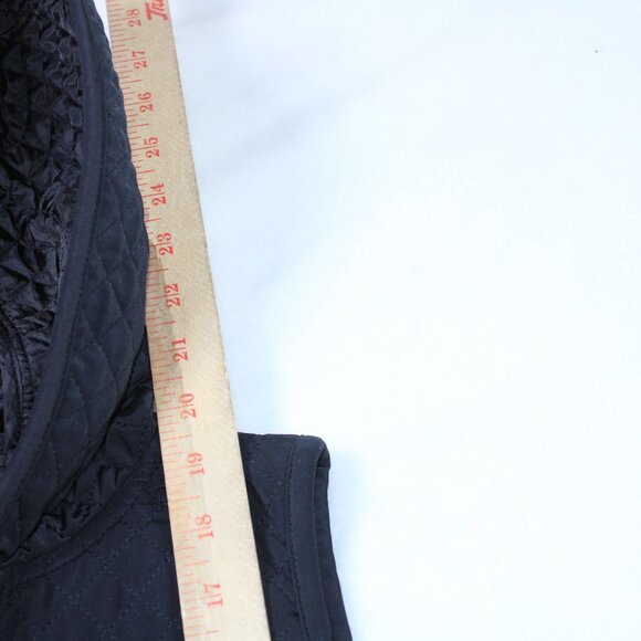 Ann Taylor LOFT Petites Quilted Black And White Hooded Vest - Picture 9 of 10